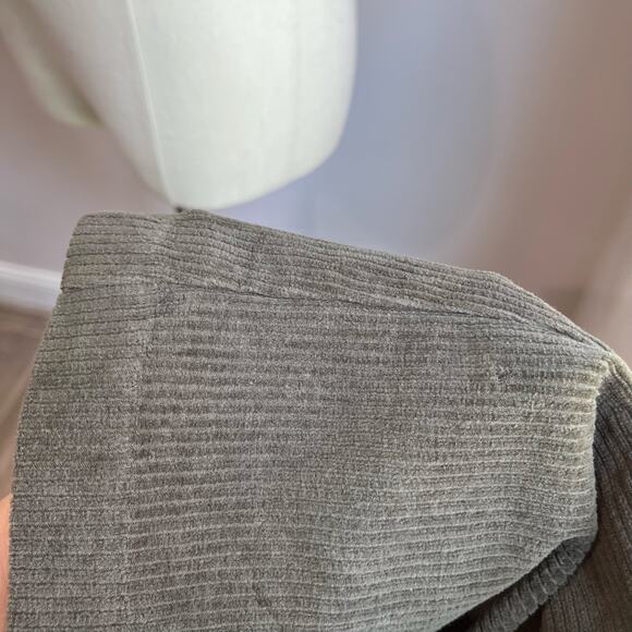 Aerie Groove ON Velour High Waisted Flare Pant Pull ON Ribbed Army Green Size S - Picture 9 of 10